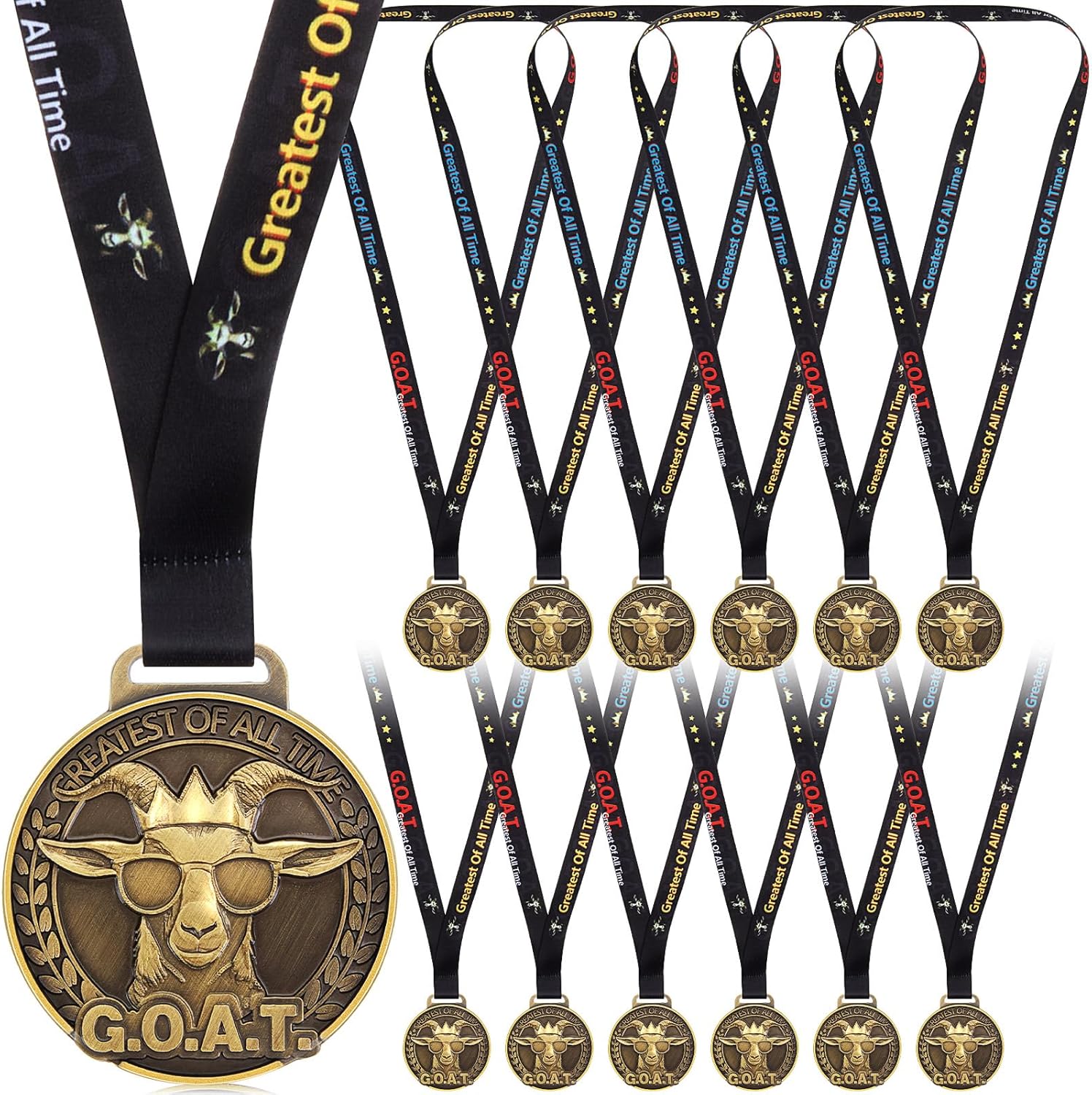 Award Medals 2'' Awards Trophy with Neck Ribbon Winner Prizes Bulk Gifts for Team Tournaments Prize Participation Competitions Achievement Party Favors