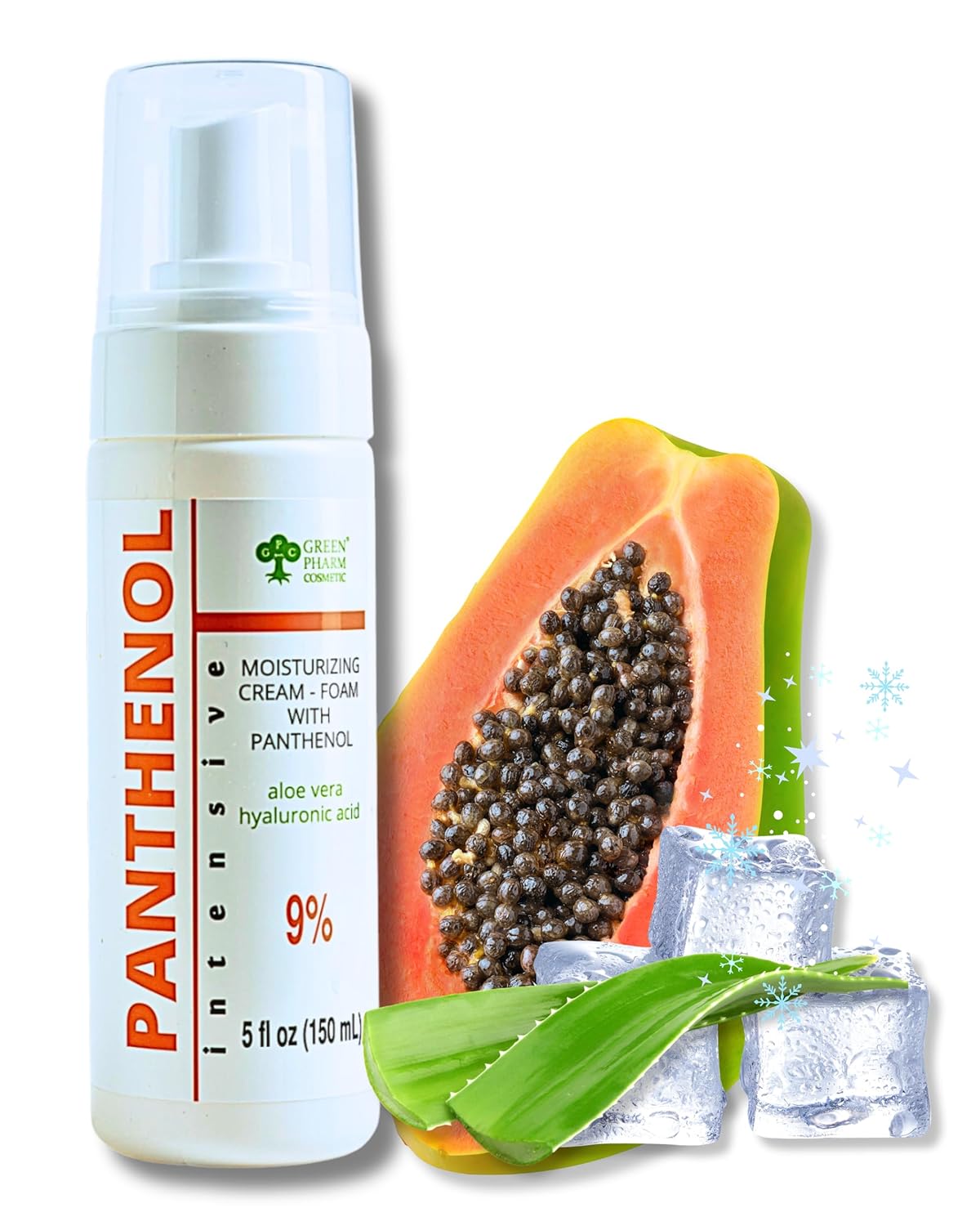 9% Panthenol Foam Spray, Vitamin B5 + Deep Moisturizing Hyaluronic Acid After Sun Care & Sunburn, After Tattoo Care, Hair Transplant & Baby Rash Relief, 5 Oz