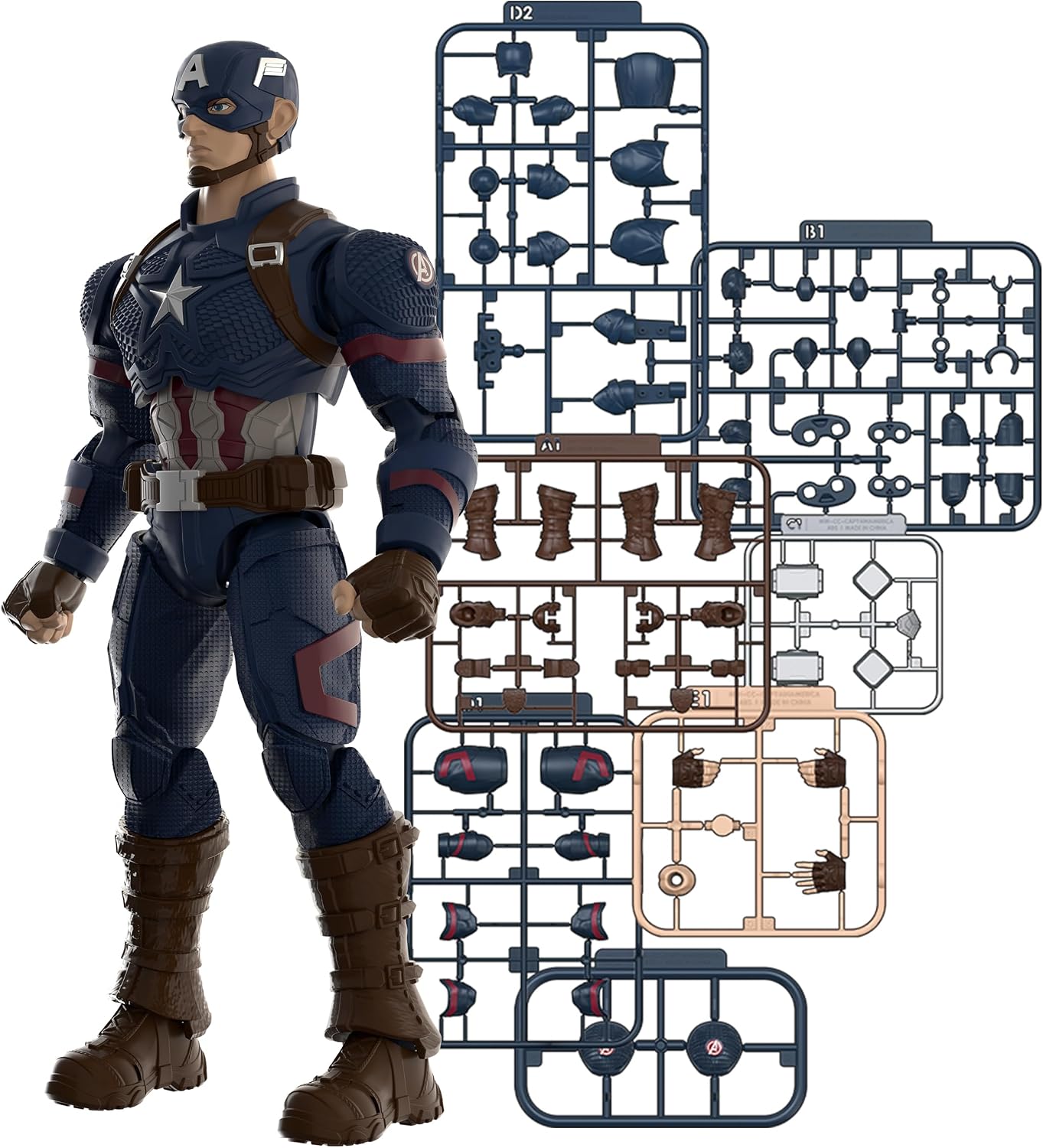 Blokees - Champion Class - Marvel Infinity Saga – Captain America CC03 Model Kit - Assembly Required - No Tools - No Cutting - No Glue - No Paint - Age 14+