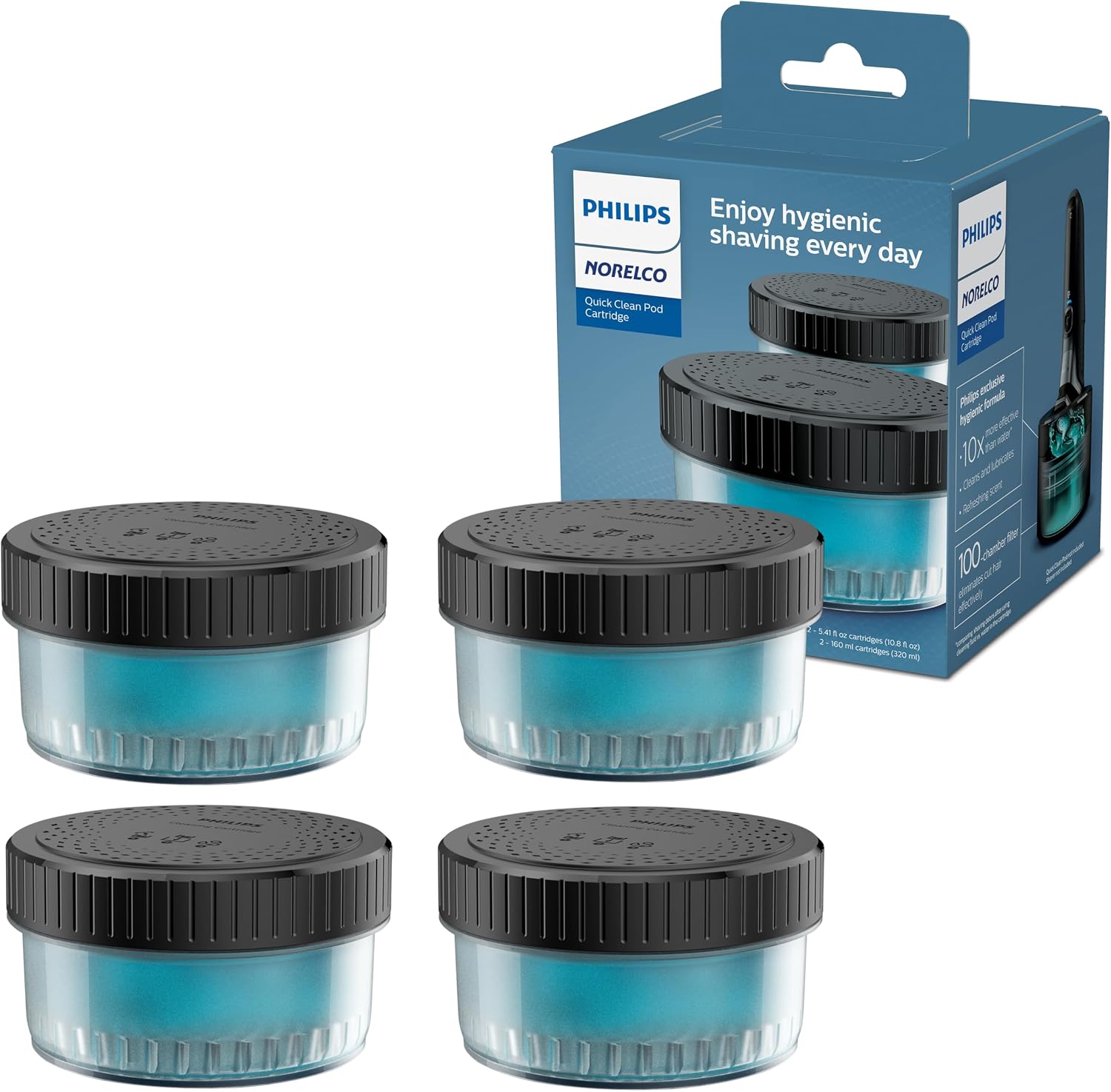 Philips Norelco Quick Clean Pod Cartridge, 4-Pack
