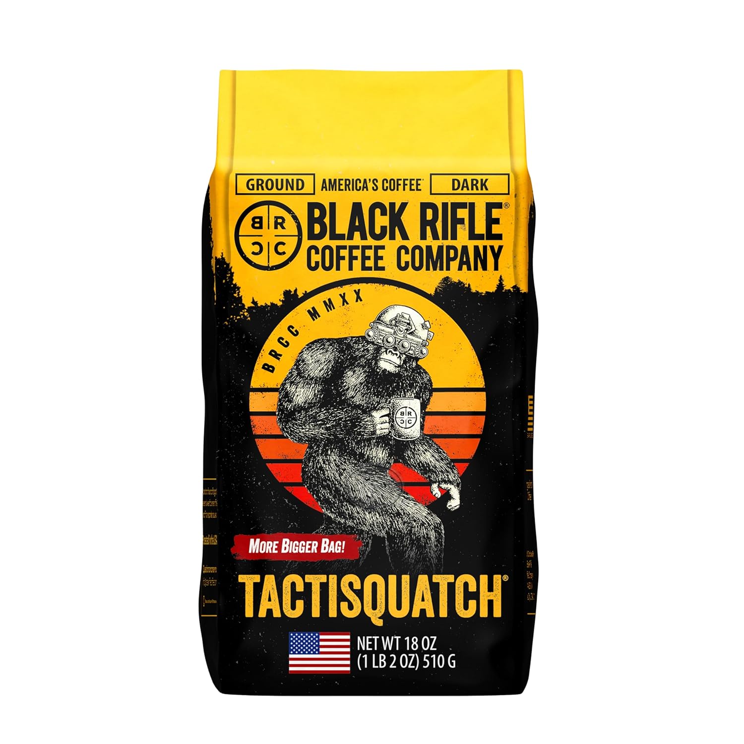 Black Rifle Coffee Company Tactisquatch, Dark Roast Ground Coffee, 18 OZ Bag