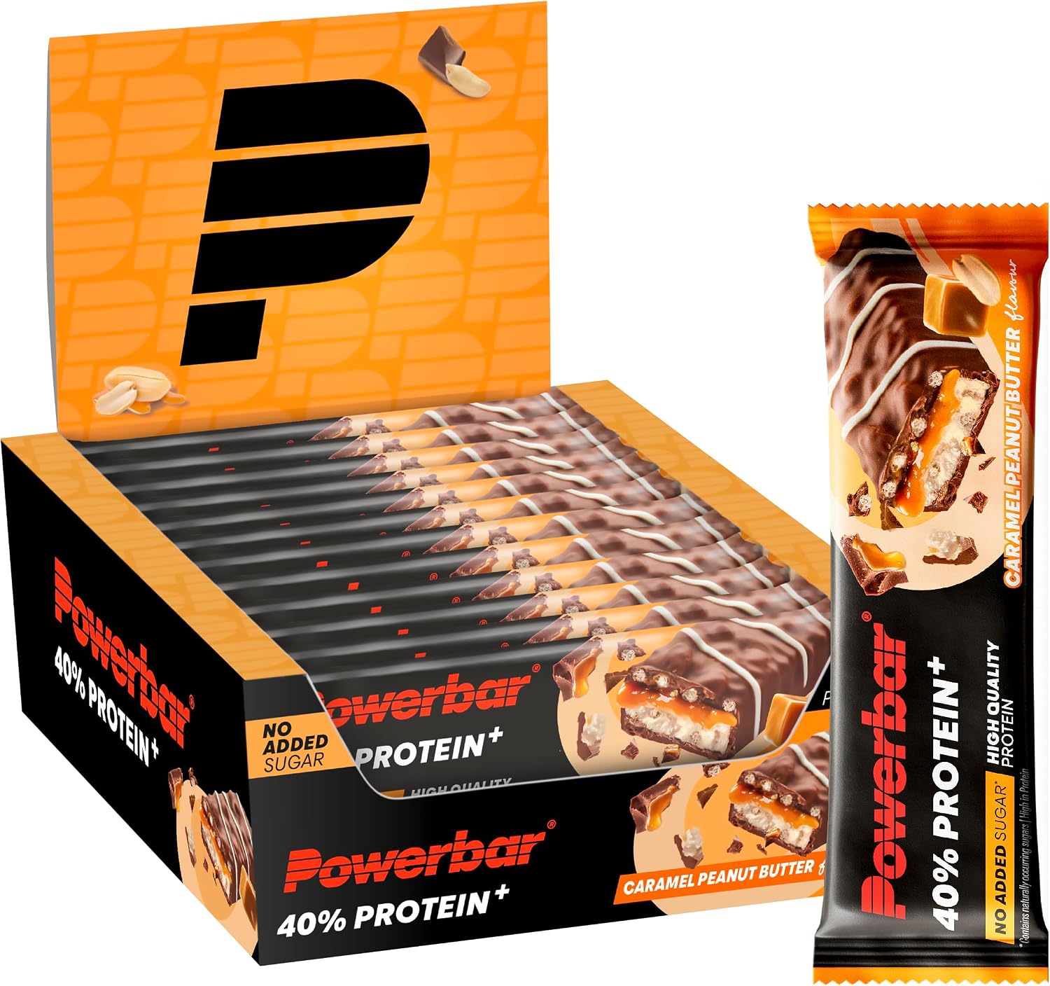 Powerbar 40% Protein + Crisp Bar (12x40g) Caramel Peanut Butter - Bars - Protein Bars