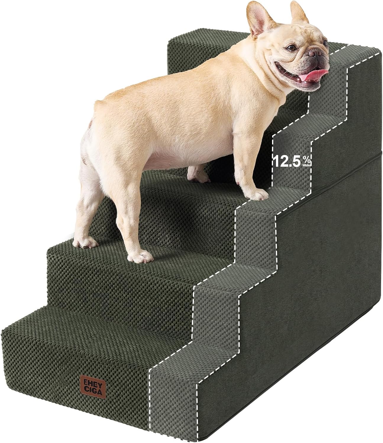 EHEYCIGA Dog Stairs for Bed 22.5" H, 5-Step Extra Wide Dog Steps