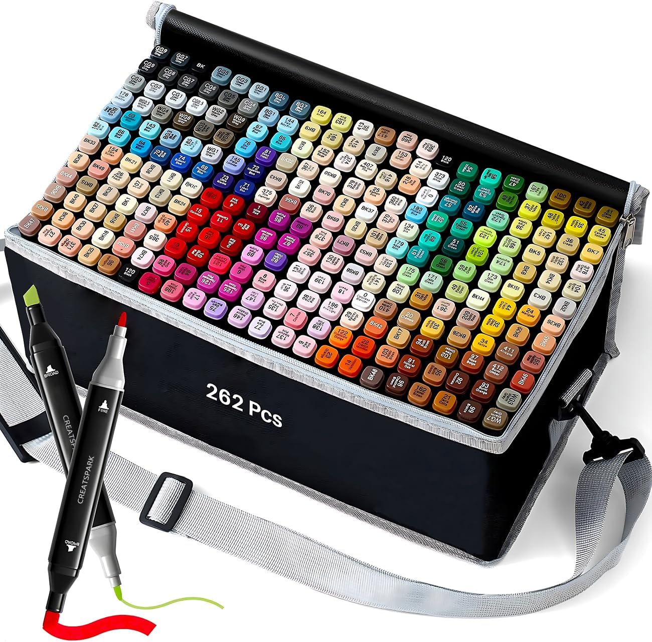 Alcohol Markers 262 Colors with Base Dual Tip Art Drawing Markers for Anime Sketch Illustrations - Refillable