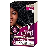 Schwarzkopf Keratin Color Permanent Hair Color, 1.0 Black Onyx, 1 Application - Salon Inspired Permanent Hair Dye, for up to 80% Less Breakage vs Untreated Hair and up to 100% Gray Coverage