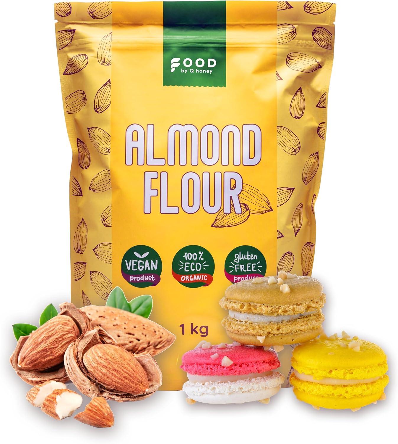 Almond Flour 1KG, Blanched & Extra Fine, Partially De-Oiled, Gluten Free | Fine blanched almond flour for low-carb keto baking, macarons, cakes & bread - grain-free with no added sugar