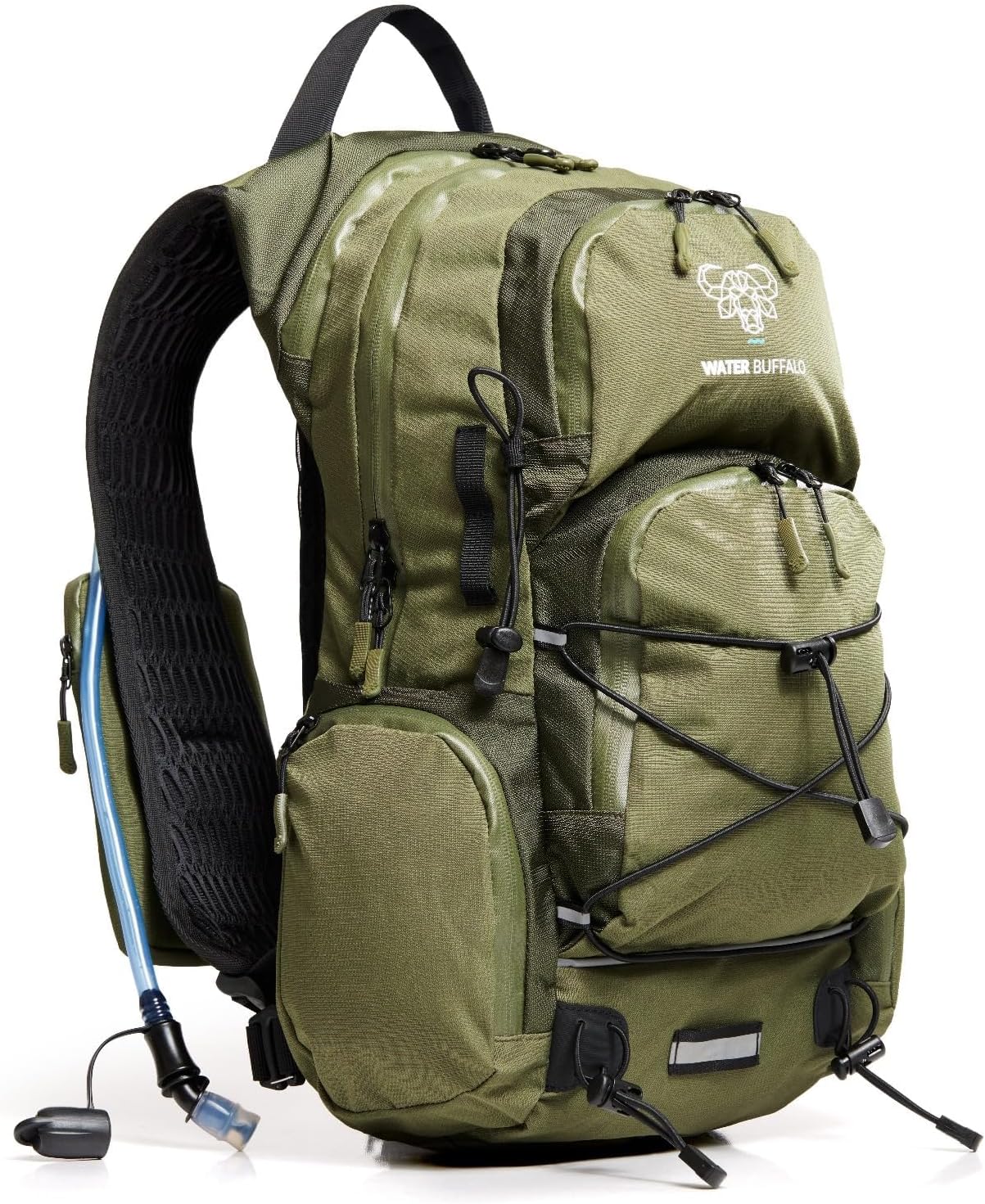 Water Buffalo Hydration Backpack - Sherpa 22L Hiking Backpack with Water Bladder - Water Backpack for Hiking with Waterproof Zippers, Phone & Pole Holders