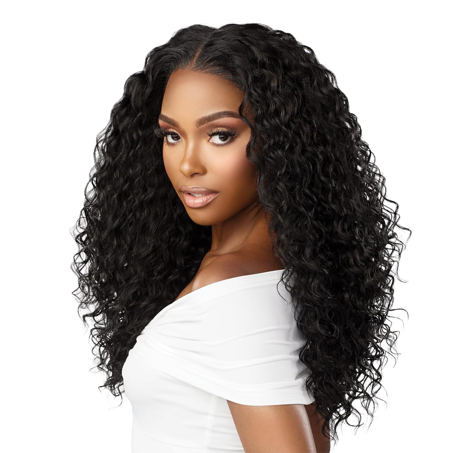 Sensationnel Bare Lace 13x6 wigs - Unit 2 Glueless synthetic with 180 degree preplucked hairline Non lifting 2040 larger grid thinner lace - BareLace unit 2 (1 JETBLACK)