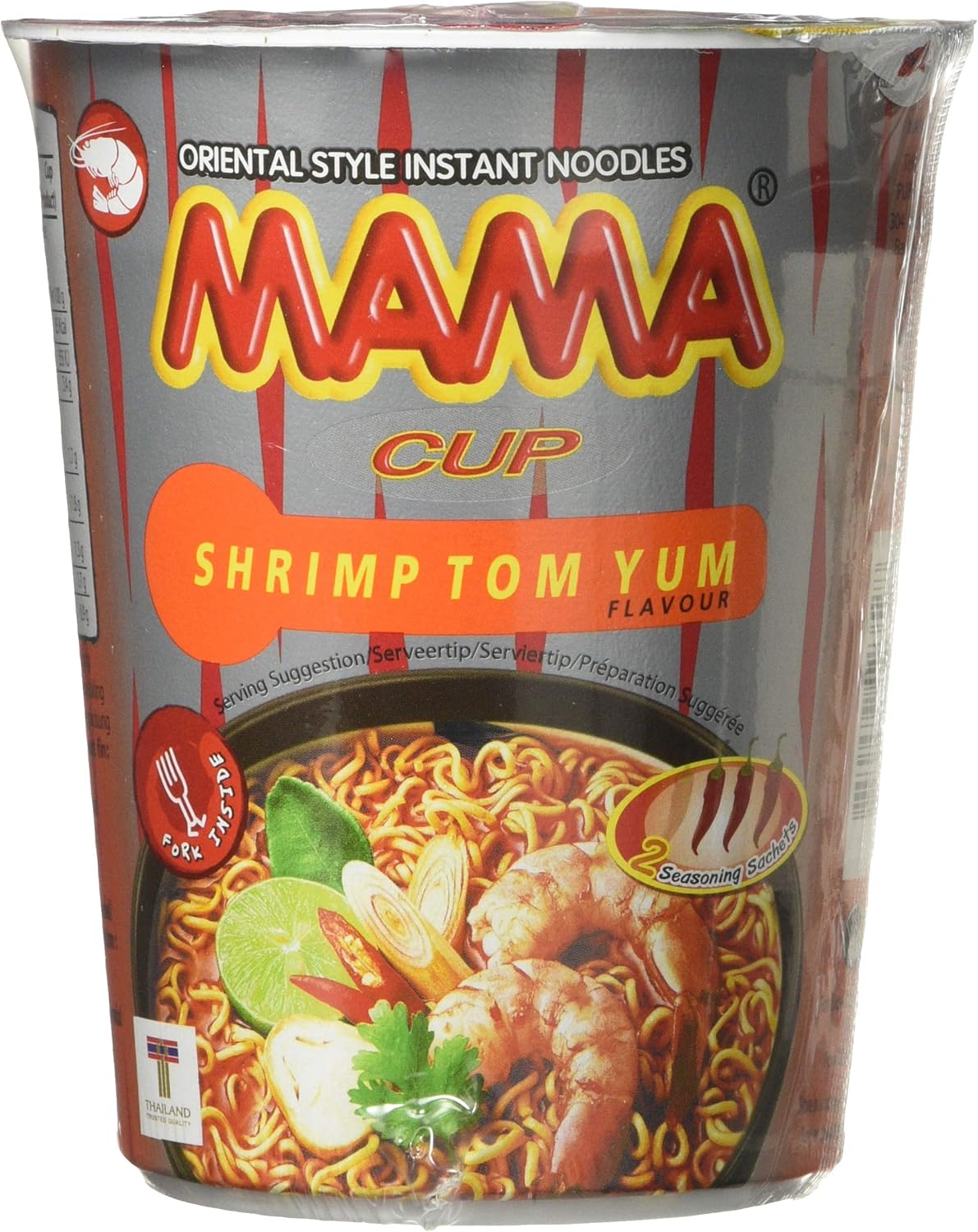Mama Instant Cup Noodle with Shrimp Tom Yum Flavor 70 g - Pack of 12