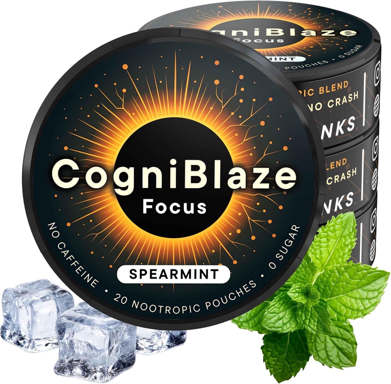 Nootropic Pouches Caffeine Free (Spearmint) | 80 Focus Pouches