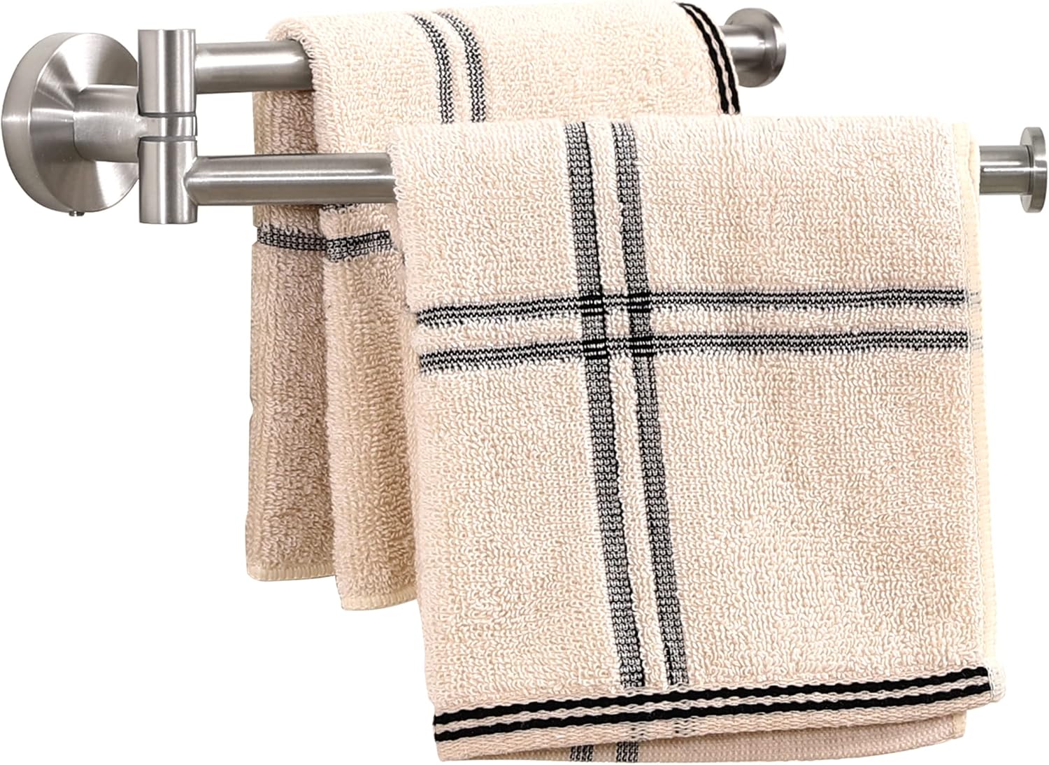KES Kitchen Swivel Towel Bar 9-Inch Swing Out Towel Rack Double Towel Bar 2-Arm Wall Mounted SUS 304 Stainless Steel Brushed Finish, A2106S23-2