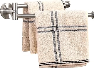 KES Kitchen Swivel Towel Bar 9-Inch Swing Out Towel Rack Double Towel Bar 2-Arm Wall Mounted SUS 304 Stainless Steel Brushed Finish, A2106S23-2
