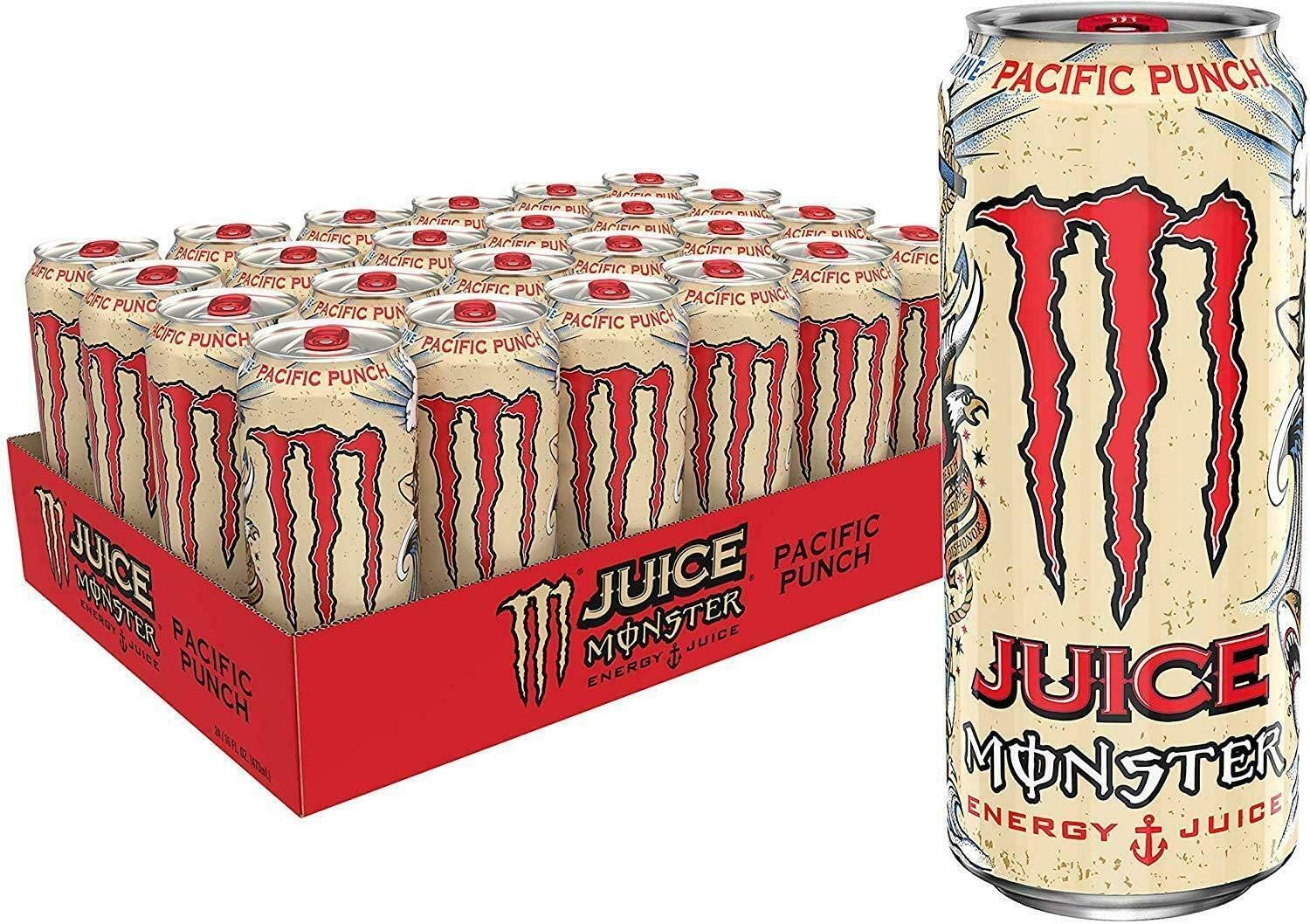 Energy drink Pacific Punch Flavour Monster Energy Drinks (24 Pack), 500ml by Kandy collection