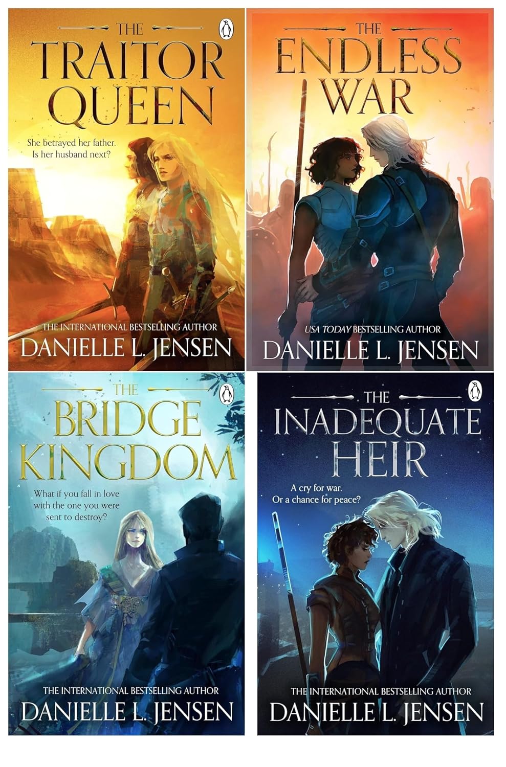Danielle Jensen The Bridge Kingdom Series Collection 4 Books Set (Bridge Kingdom, Traitor Queen, Inadequate Heir, Endless War)