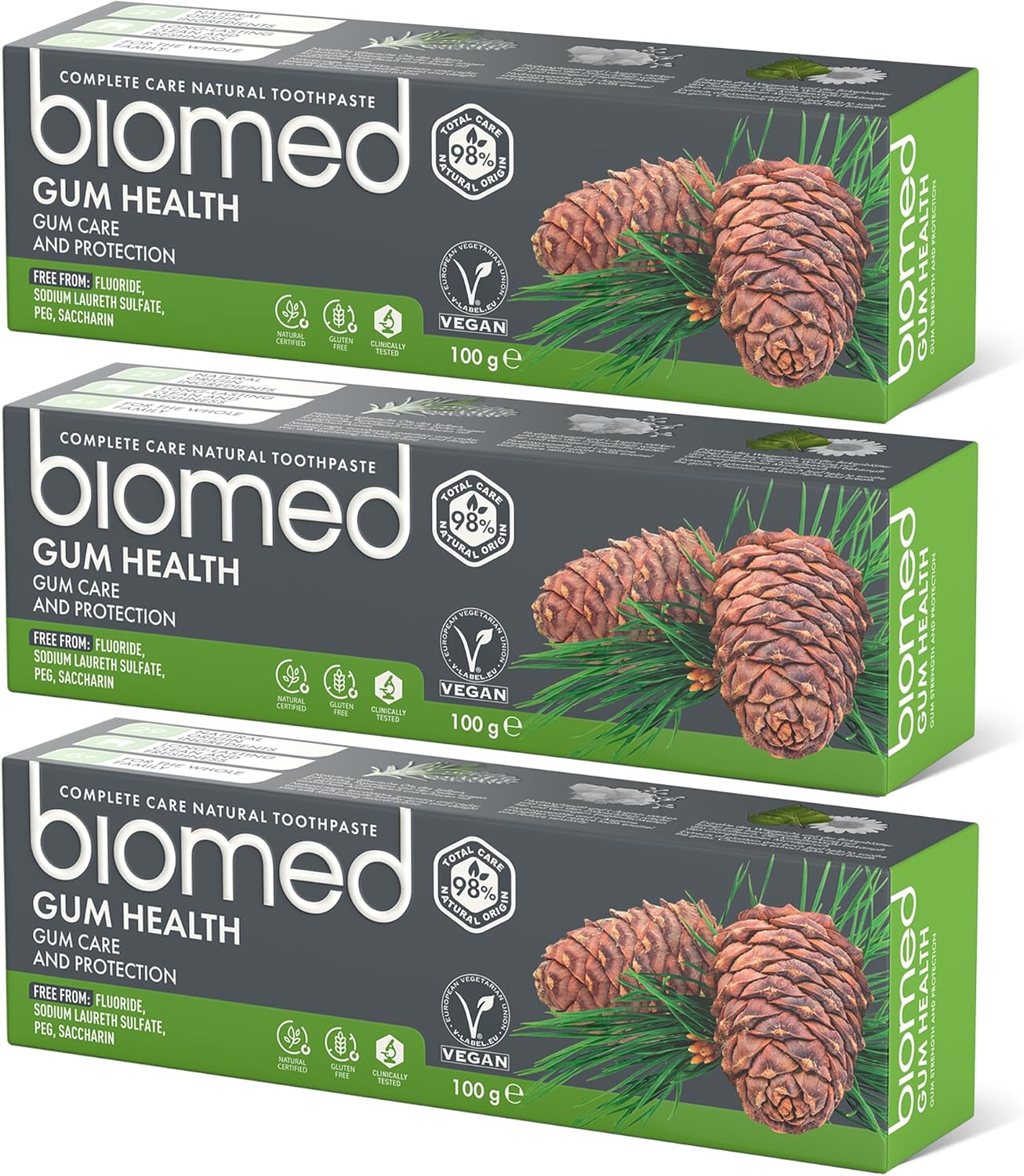 Biomed Gum Health 98% Natural Toothpaste | Gum Strength & Protection | Sage Ecalyptus Rosemary Cedar Essential Oils, Vegan, SLES Free 100g