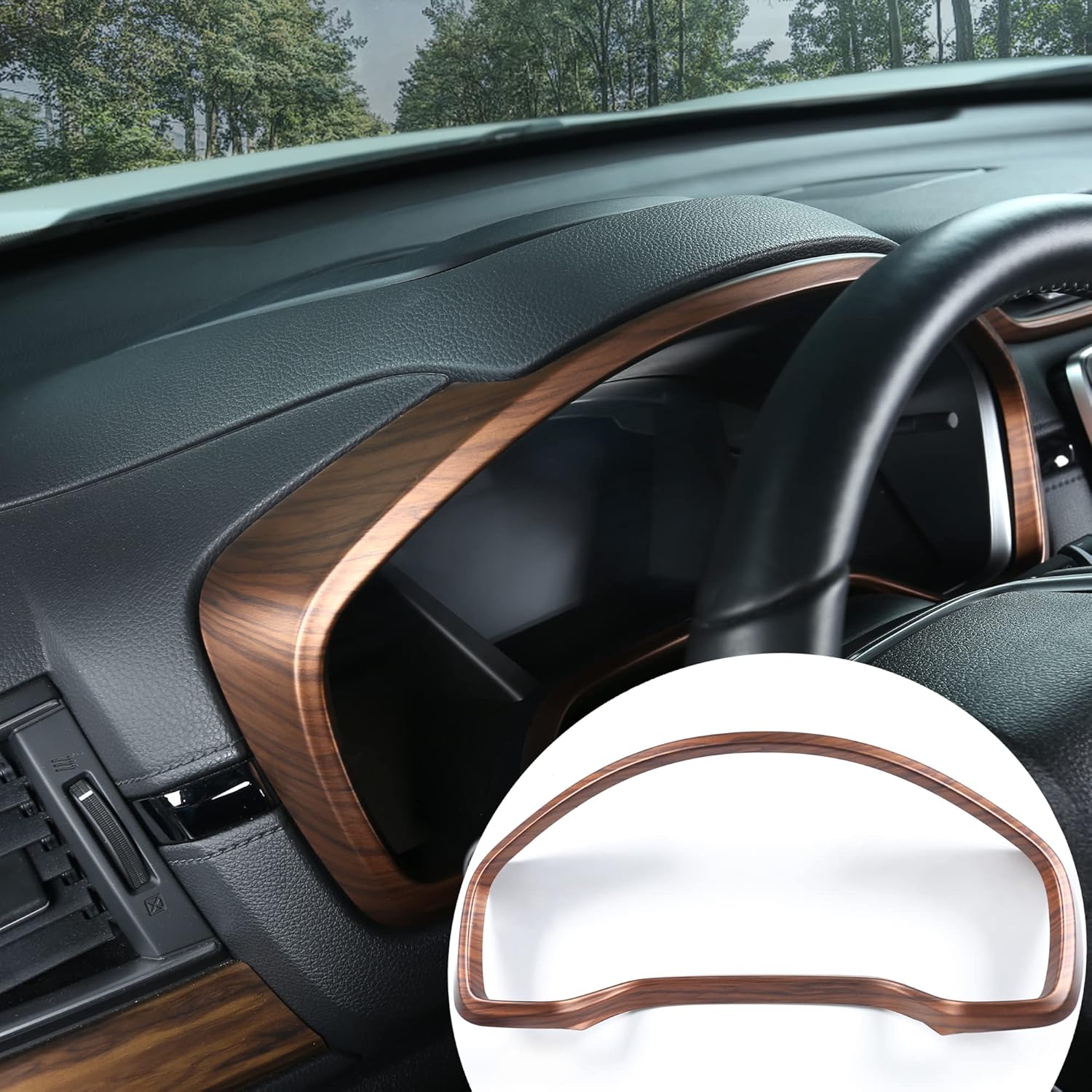 AntBooBoo for CRV Dashboard Instrument Dial Frame Trim Cover Panel for Honda CR-V 2022 2021 2020 2019 2018 2017 Interior Peach Wood Grain Decoration Moulding Accessories…