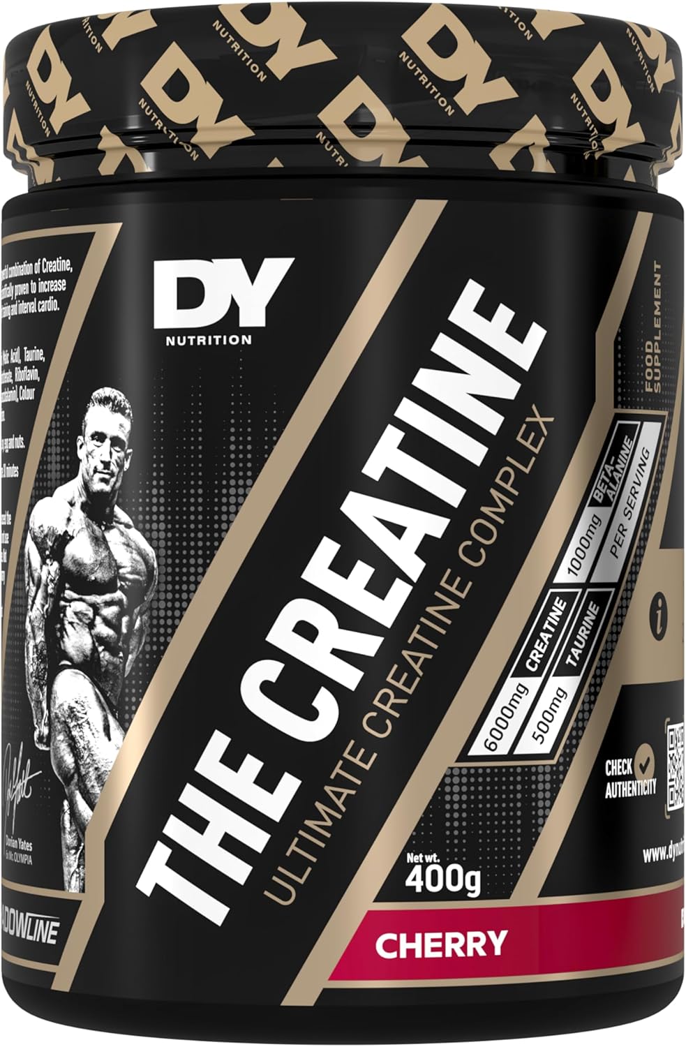 DY Nutrition The Creatine Complex 400g - High Performance Creatine Monohydrate Powder with Beta Alanine, Taurine + B Vitamins for Muscle Endurance, Pump & Recovery x40 Servings (Cherry Flavoured)