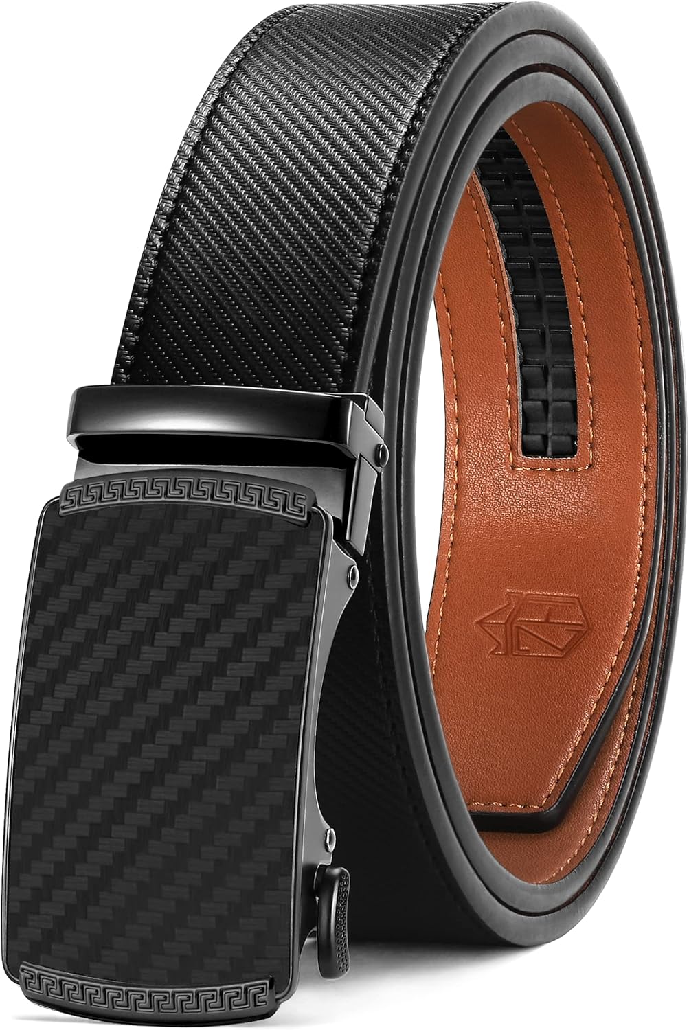 Zitahli Belt Men, Ratchet Belt Dress with 1 3/8" Premium Leather,Slide Belt with Easier Adjustable Automatic Buckle