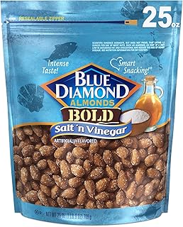 Blue Diamond Almonds Salt N' Vinegar Flavored Snack Nuts, Resealable Bag,1.56 Pound (Pack of 1)