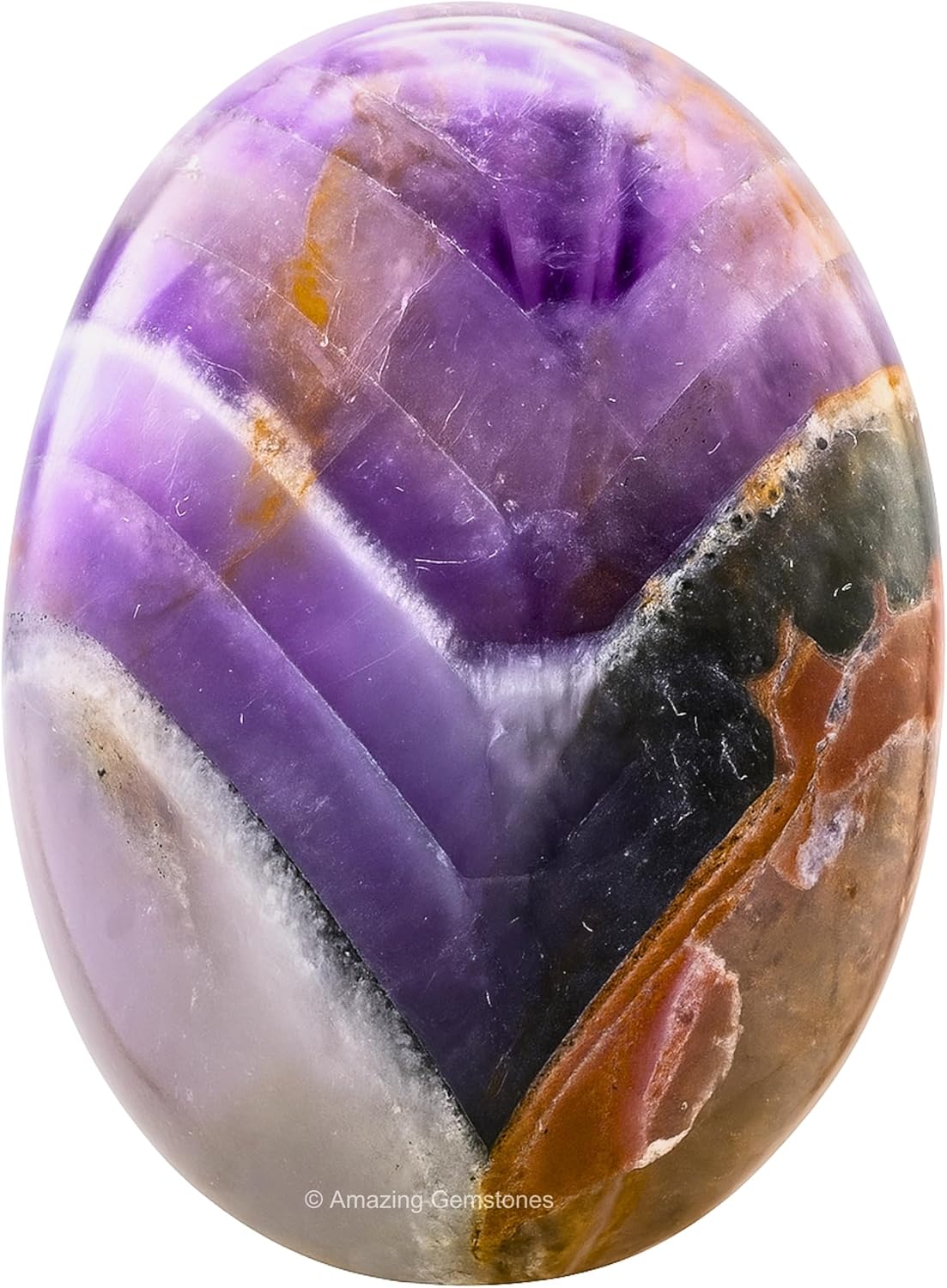 Amazing Gemstone Amethyst Chevron Crystals and Healing Stones - Large Palm Stone Crystals Piedra - Crystal for Good Luck, Positive Energy, Meditation - Unique Stocking Stuffers, Gifts for Women, Men