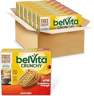 belVita Cranberry Orange Breakfast Biscuits, 30 Total Packs, 6 Boxes (5 Biscuits Per Pack)