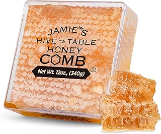 Jamie's Hive To Table 100% Raw Honeycomb, 12 Oz – All-Natural Pure Georgia Honeycomb – Fresh Georgia Honeycomb with Bee Pollen and Propolis, No Additives or Preservatives, Non-GMO