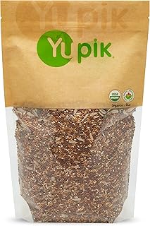 Yupik Organic Super 6 Seeds Mix, 2.2 lb, GMO-Free, Kosher, Vegan, Rich in Fiber, Nutritious Raw Snack & Topping, With Brown & Golden Flax Seeds, Sunflower, Sesame, Chia & Pumpkin Seeds