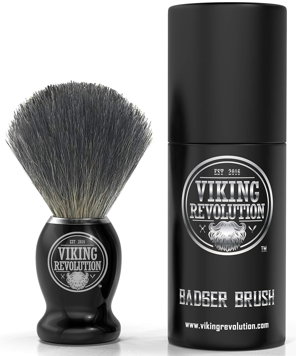 Viking Revolution Badger Hair Shaving Brush- Shave Brush for Wet Shave Using Shaving Cream & Soap- Best Shave of Your Life for Safety Razor, Double Edge Razor, Straight Razor or Shaving Razor
