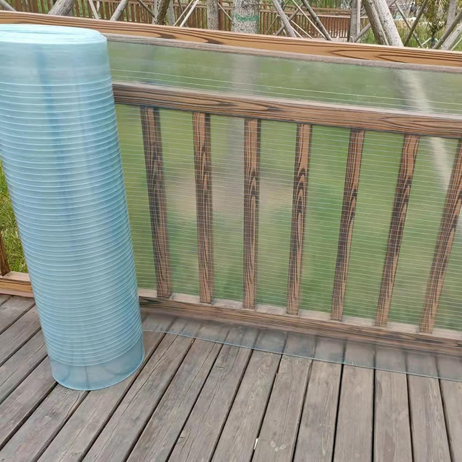 Plastic Roof Sheet,Polycarbonate Greenhouse Sheets,UV Protection Sun Shelter,Outdoor Awning Rain Shelter Cover,for Greenhouses,Sheds,Carports,Huts,Kennels or Garages (WxL:59x787in)