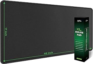 Huge 46”x17” XXL Gaming Mouse Pad Large Mouse Pad for Desk Mouse Pad Gaming Giant Black 5mm Thick Long Extra Large Extended Big Mouse Pad Gamer Desk Mat
