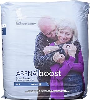 Abena BOOST Fluff Incontinence Pads - No Barrier/Flow-Through, (Sizes Normal To Extra Large) Extra Large, 20 Count