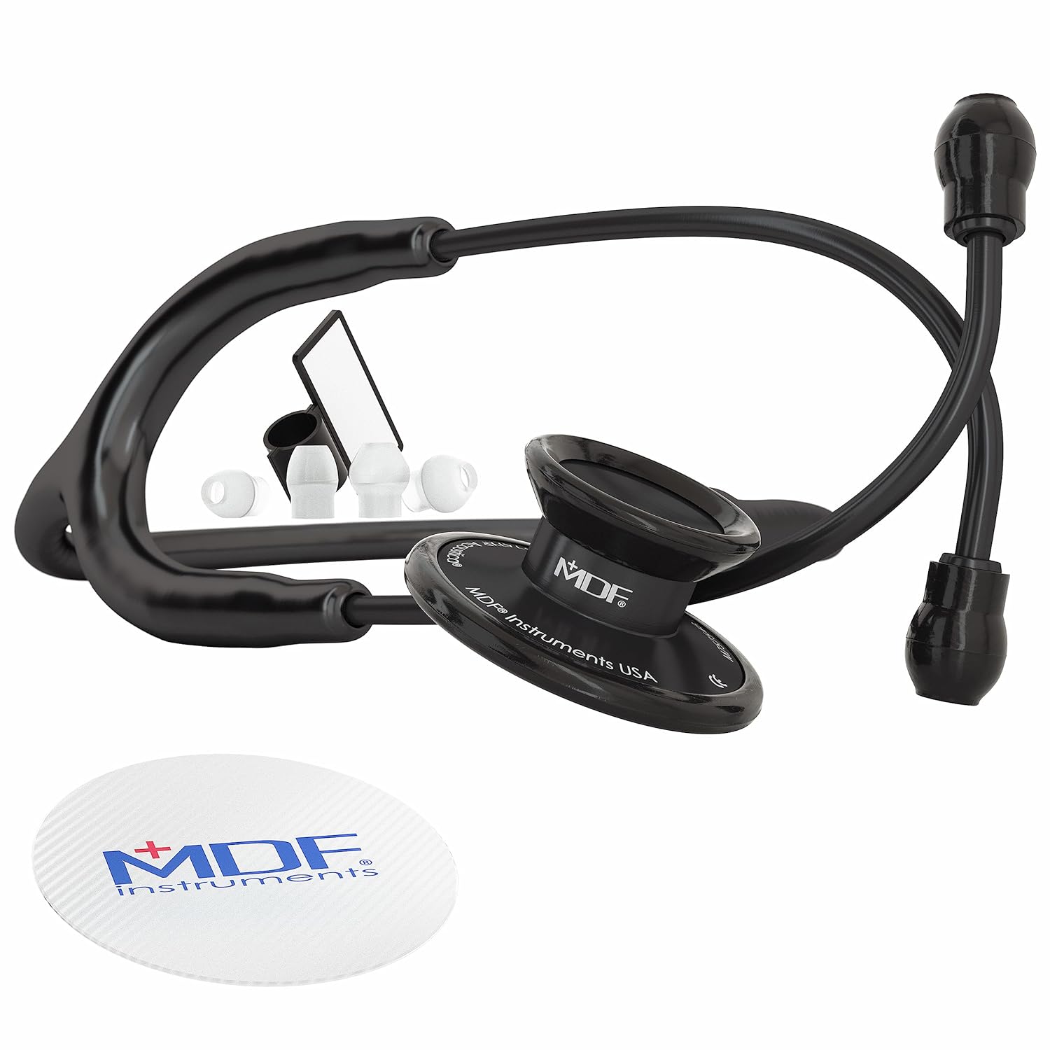 MDF Acoustica Deluxe Lightweight Dual Head Stethoscope - All Black (MDF747XP-BO)