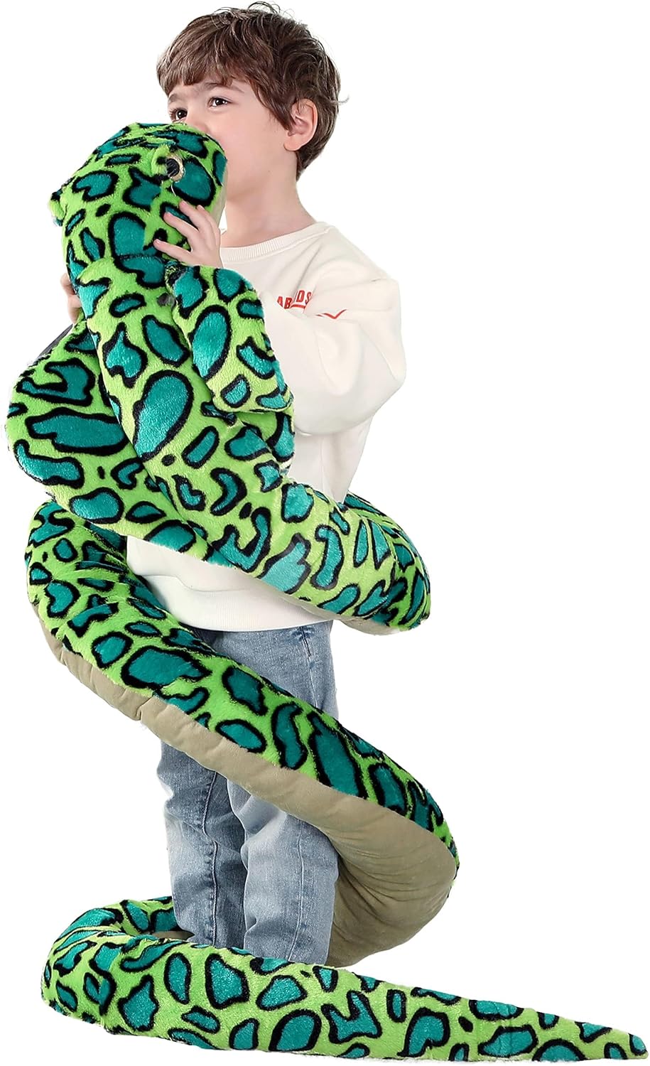 IKASA Giant Snake Stuffed Animal Plush Toy,106" Large Cobra Cute Jumbo Soft Toys,Huge Big Size Fluffy Plushy Fat Oversized Plushie,Gifts for Kids