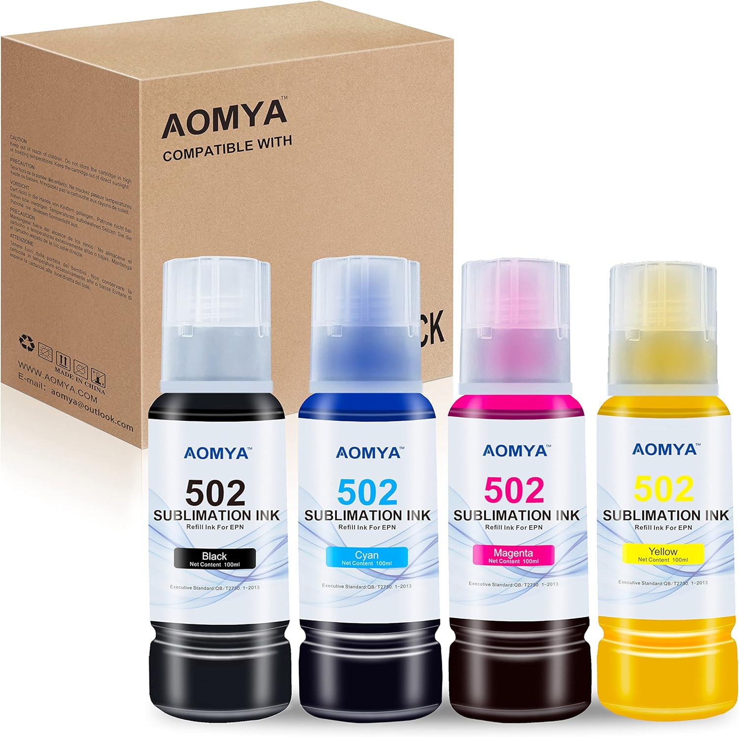 Aomya Sublimation Ink Refill Compatible with Printer ET-2800 ET-2803 ET-2850 ET-2720 ET-15000 ET-4760 ET-2400 Heat Transfer on Mug/Tumbler/T-Shirt