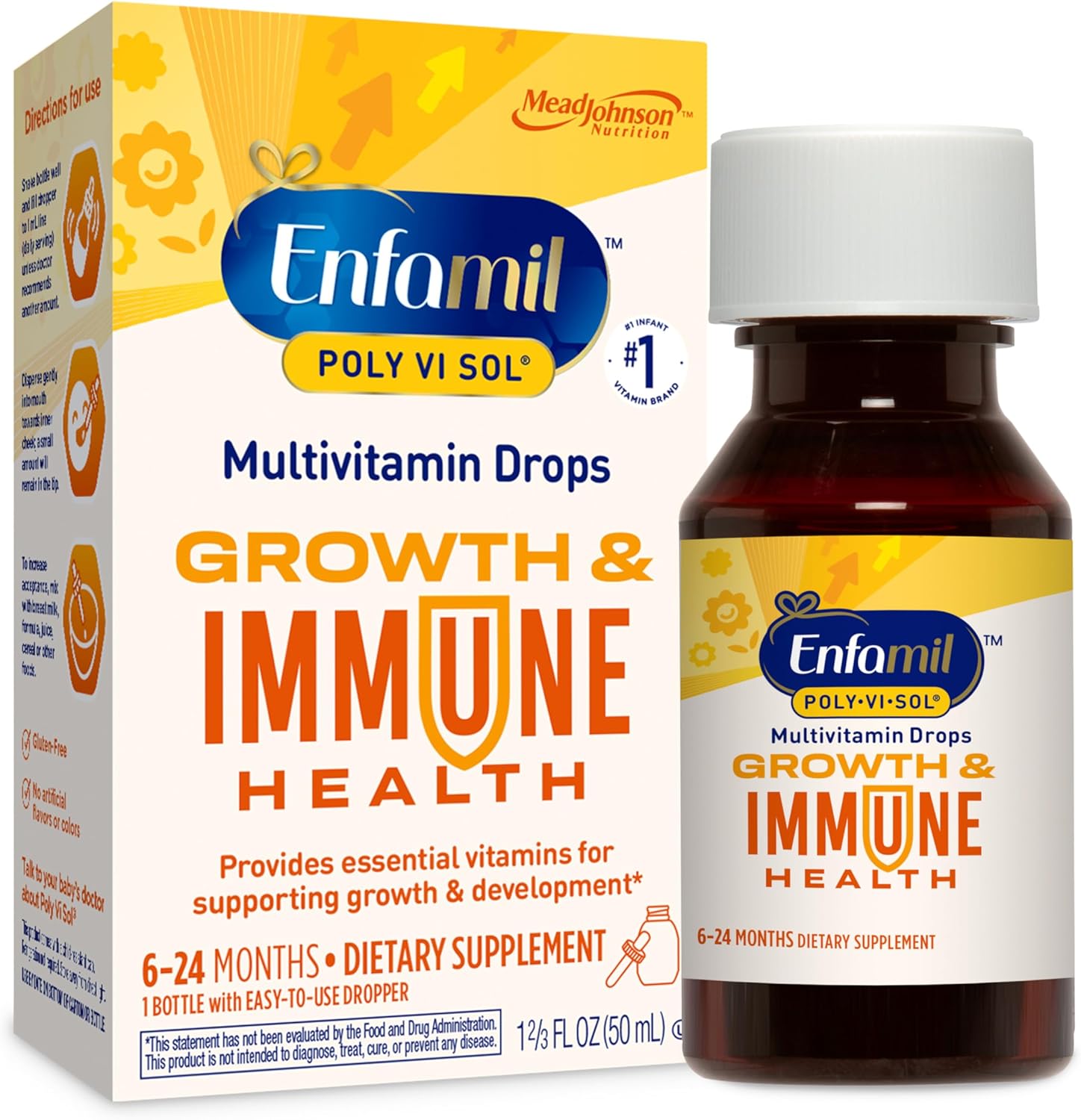 Enfamil Poly-Vi-Sol Liquid Multivitamin Drops, Supports Growth & Immune Health*, 50mL Bottle
