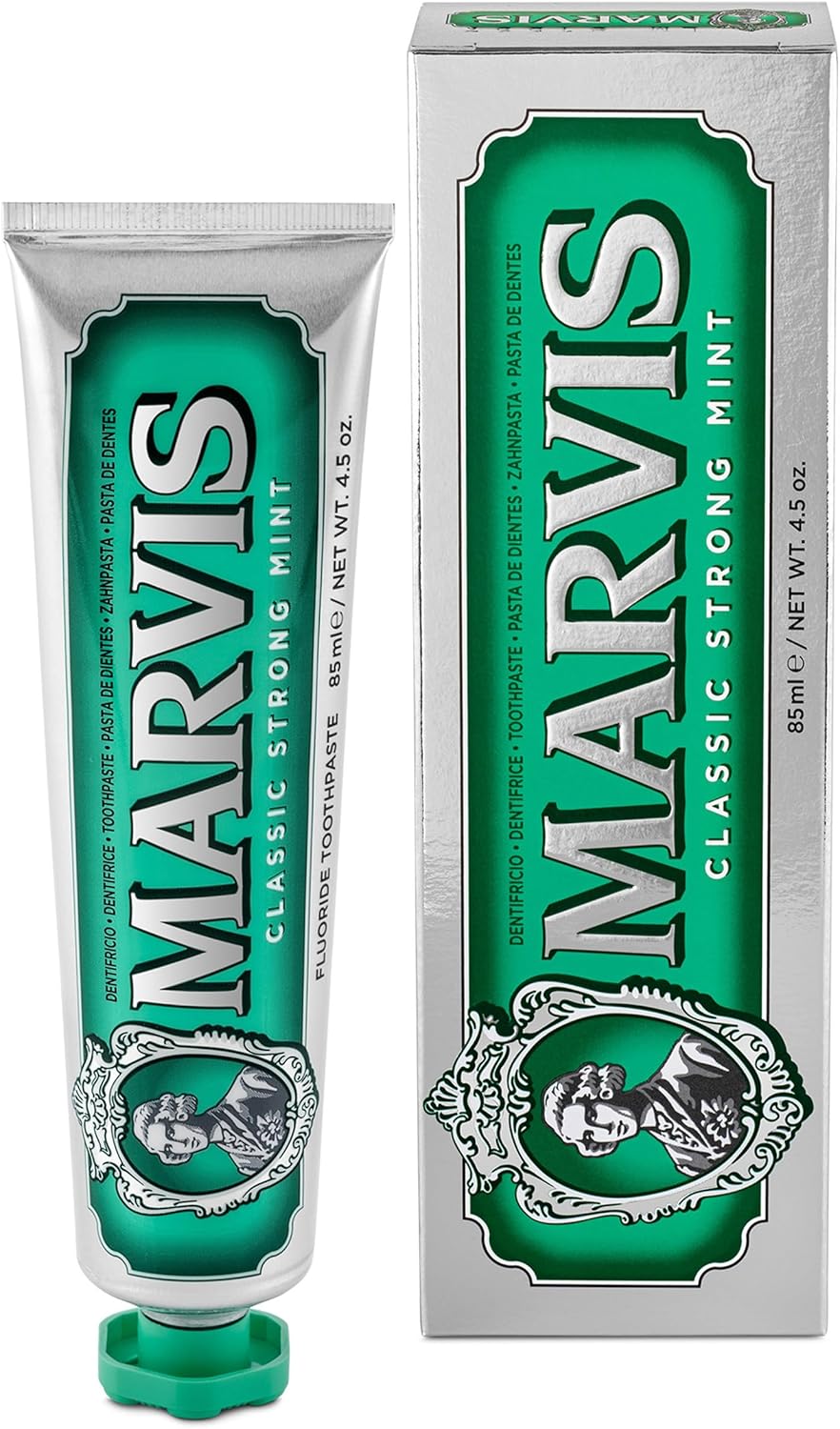 Marvis Classic Strong Mint Toothpaste, 85 ml, Sensational Flavoured Toothpaste for a Long-Lasting Freshness