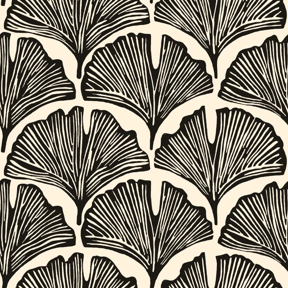 Tempaper x Novogratz Zebra Black Feather Palm Removable Peel and Stick Wallpaper, 20.5 in X 16.5 ft, Made in The USA