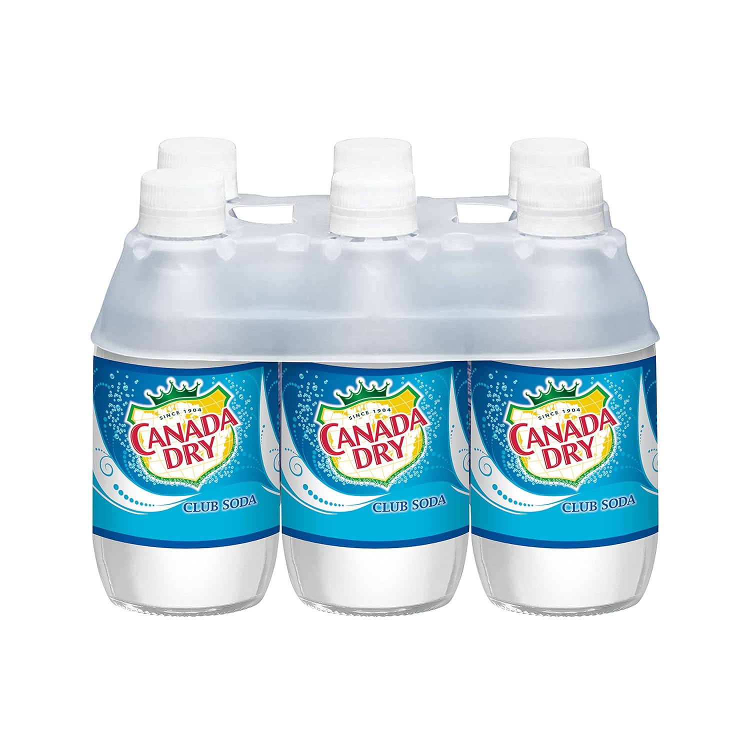 Canada Dry Club Soda, 10 Fluid Ounce Glass Bottle, 6 Count