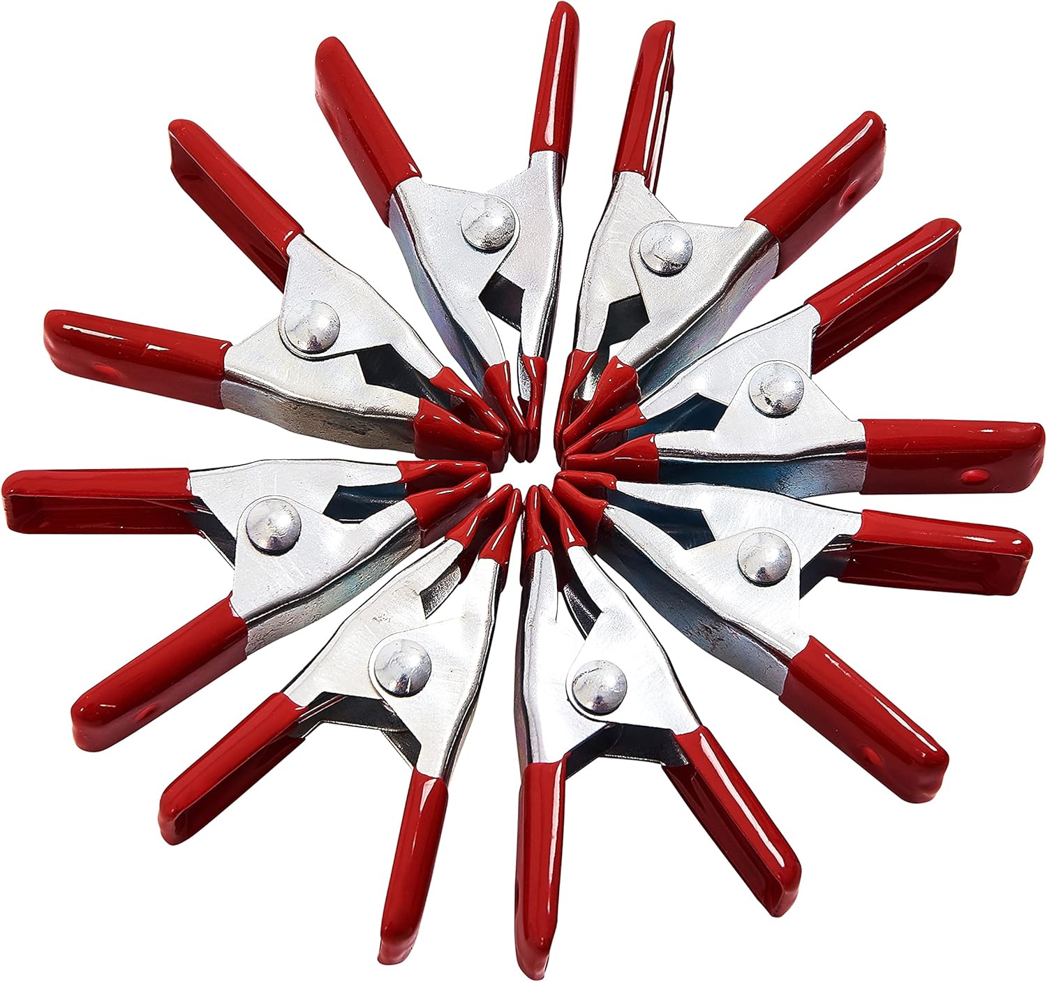 Am-Tech S2972 50 mm Metal Spring Clamp Set - Red (8-Piece)