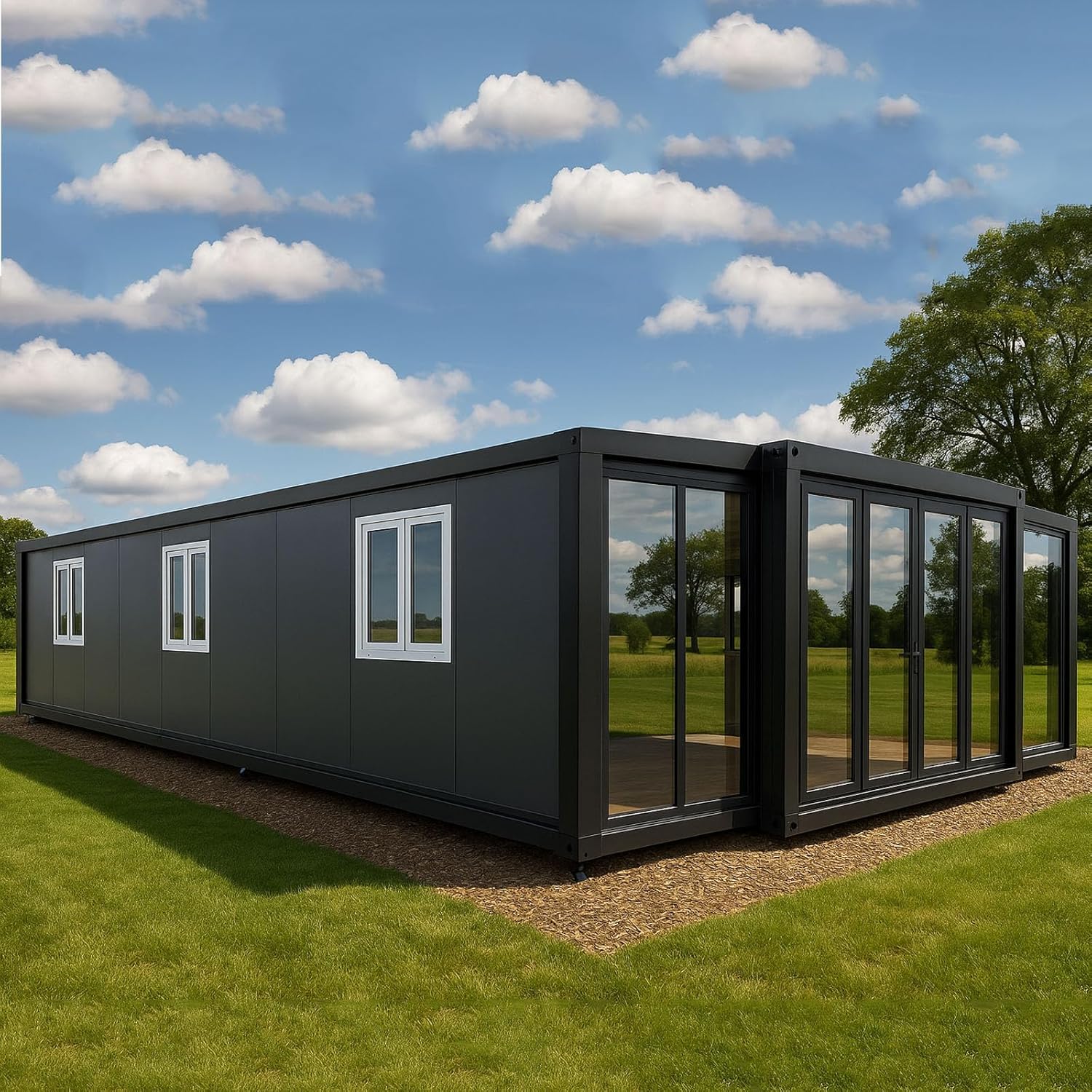 Tiny Home for Adults – Folding Expandable Modular House with 1-3 Bedrooms, Kitchen & Bathroom – 20ft, 30ft, or 40ft Prefab Container House for Living, Guest Accommodation, or Office Use
