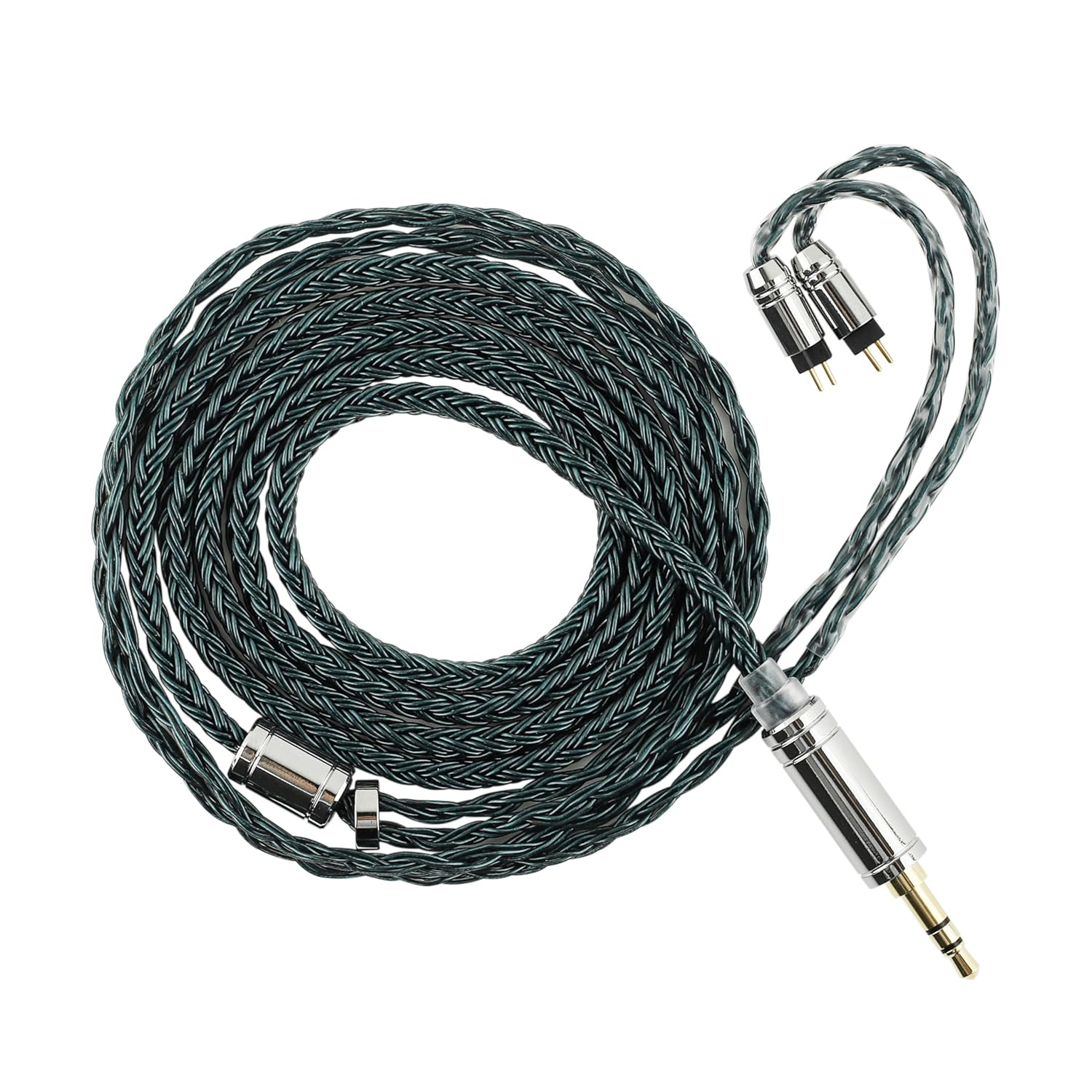 Linsoul Tripowin Zonie IEM Cable, 16 Core Silver Plated Earphone Upgraded Cords, 1.25m SPC in Ear Monitor Cable for 7hz Zero:2 Orchestra Lite Cadenza Hype4 Supermix4(2pin 0.78mm, 3.5mm)(Moss)