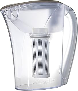 Clear2O Advanced Gravity Water Filter Pitcher, 48oz, Silver
