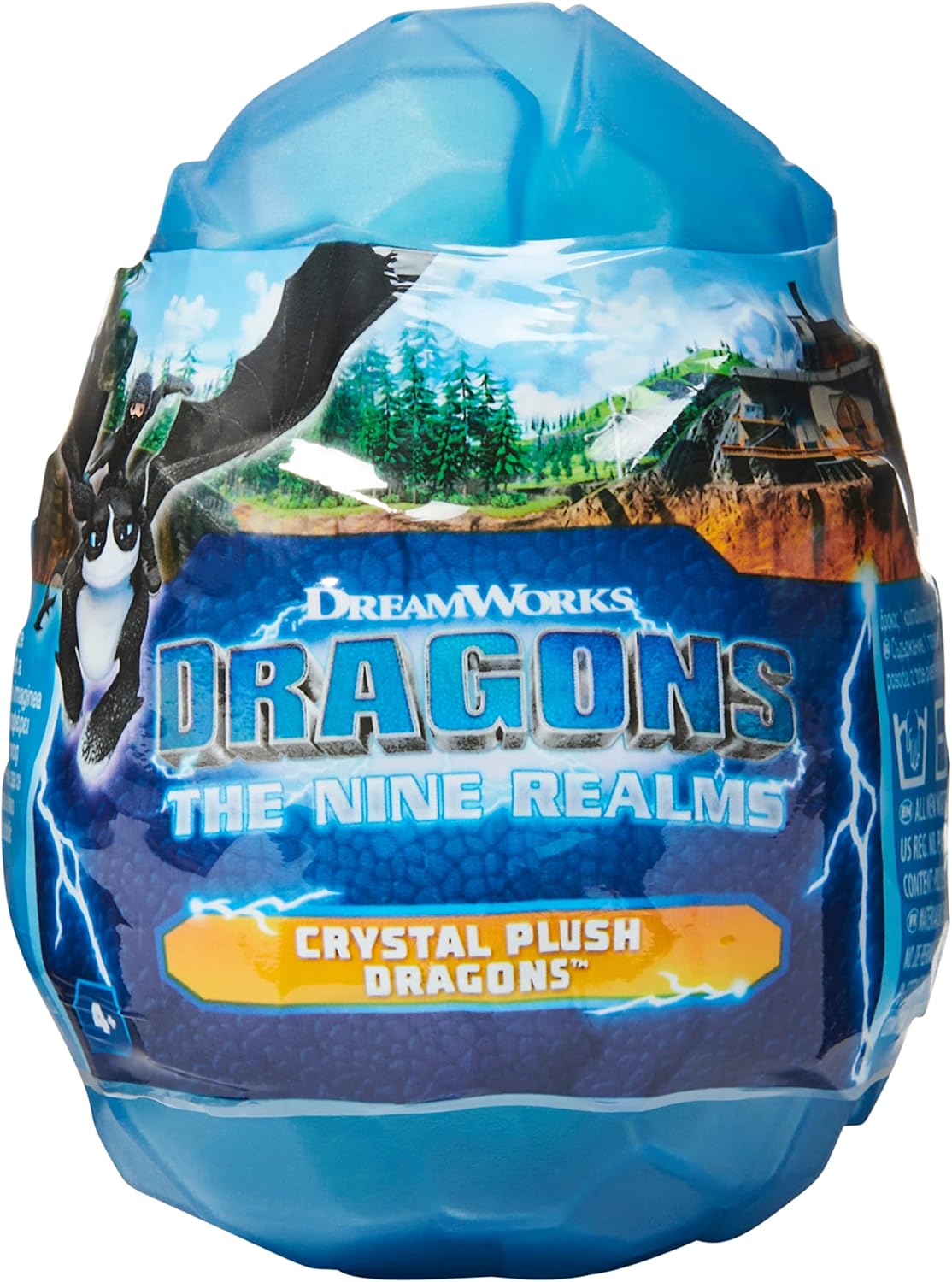 DreamWorks Dragons The Nine Realms, Crystal Plush Dragons, 3-inch, Kids Toys for Age 4 and Up (Styles May Vary)