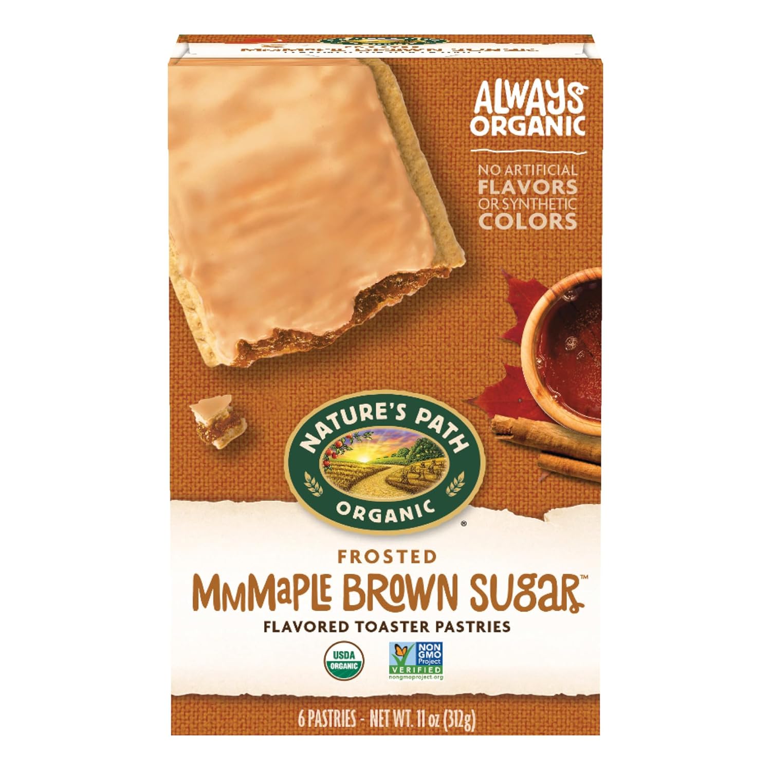 Nature’s Path Organic Frosted Mmmaple Brown Sugar Toaster Pastries, 11 Ounce (Pack of 12), Non-GMO