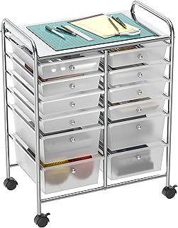 Simple Houseware Utility Cart with 12 Drawers Rolling Storage Art Craft Organizer on Wheels