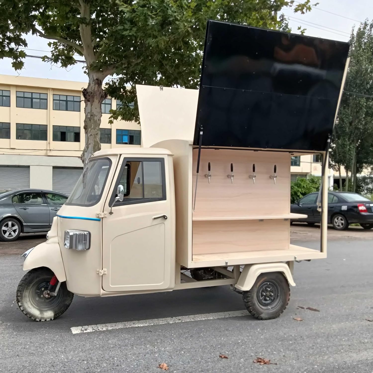 Beer APE Truck with 4+2 Tap Kegerator, 11.5FT Food Trailer Truck, Portable Beer Sale Food Truck for Business, Ideal Camping Trailer & Concession Window for Food Truck