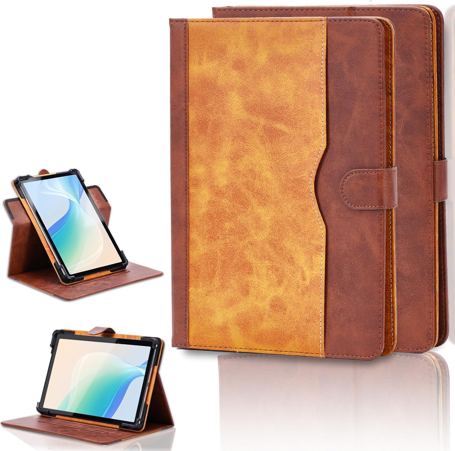 Case Compatible for Wced H1010 M50 Tablet Case 360 Degree Rotation Multi-Viewing Angels PU Leather Stand Folio Cover Camera can be Used Brown