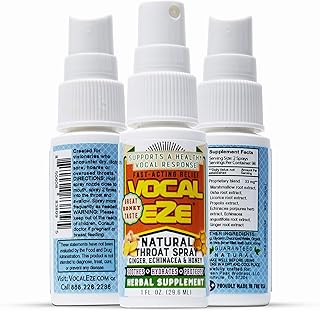 Vocal Eze Throat Spray | Relieve Sore, Hoarse, Fatigue, Dryness of Throat | Herbal Immune Support, All Natural Ingredients (1)
