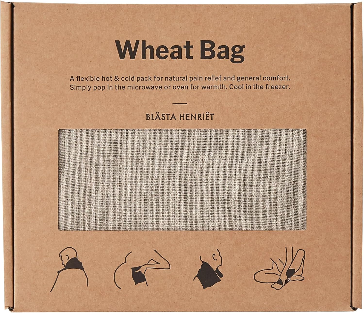 Wheat Bag in Plain Linen Used for Natural Pain Relief. Hot and Cold Pack. Unscente, Microwave and Oven Safe.