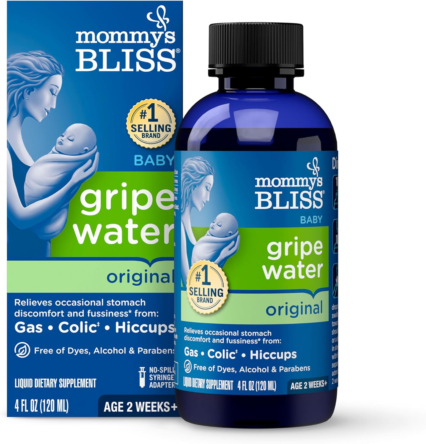 Mommy's Bliss Gripe Water Original, Infant Gas & Colic Relief, Gentle & Safe, 2 Weeks+, 4 Fl Oz (Pack of 1)